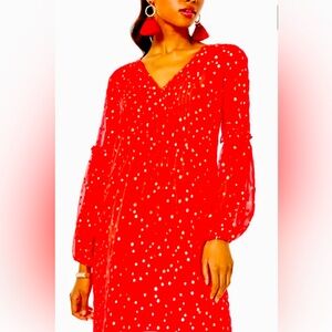 Lily Pulitzer. Cleme clip dot shift dress. EUC. Size 12